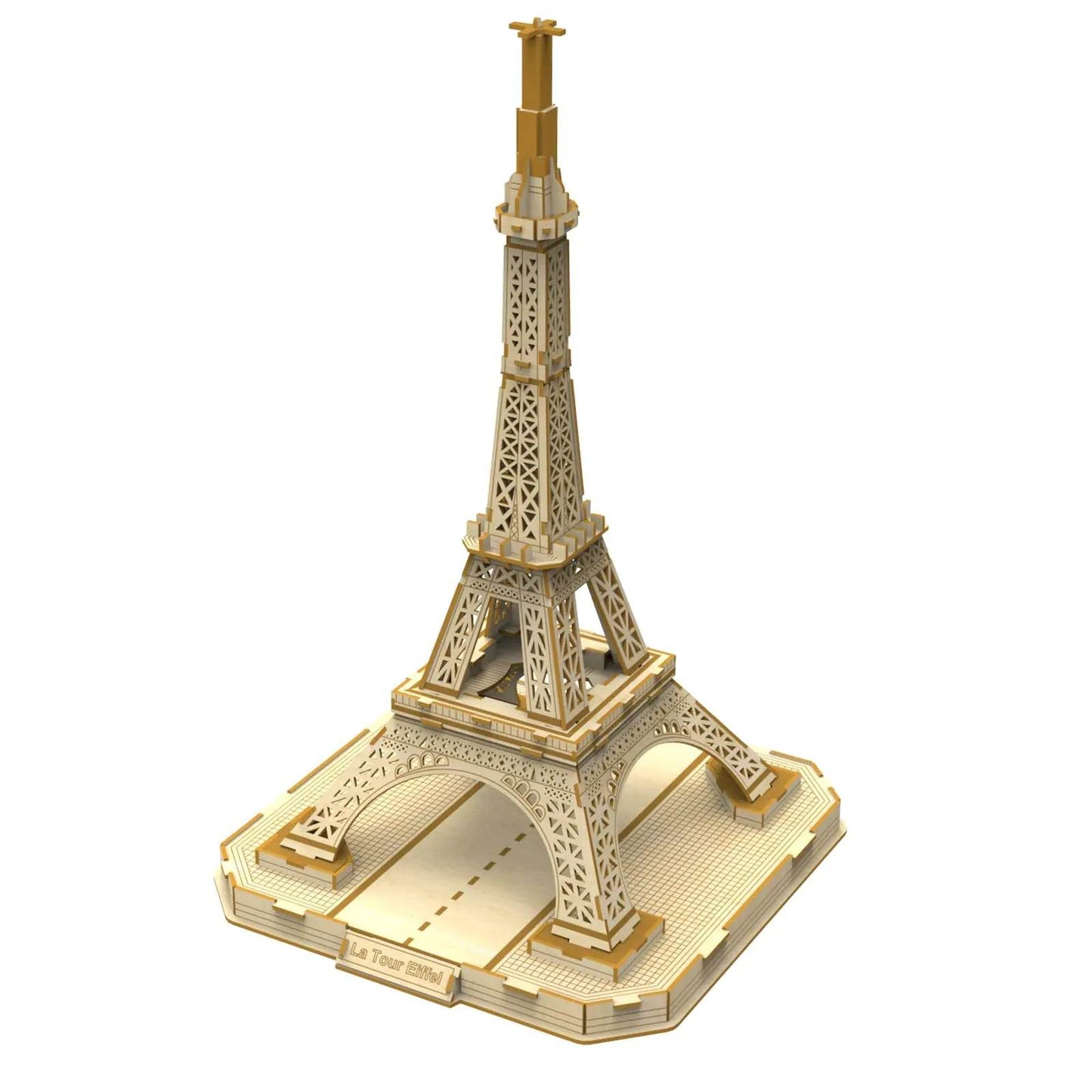 Hallisun Eiffel Tower Precision Craft Kit: 3D Wooden Architectural Model - HobbiesNHacks