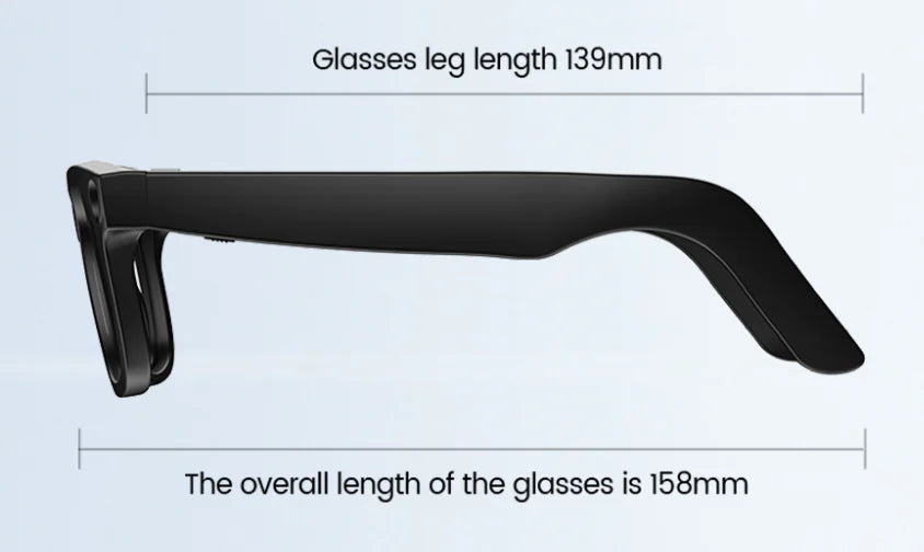 AI Smart Glasses charging with the included USB cable
