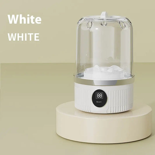 White USB mini washing machine, a clever gadget for small loads and dorms.