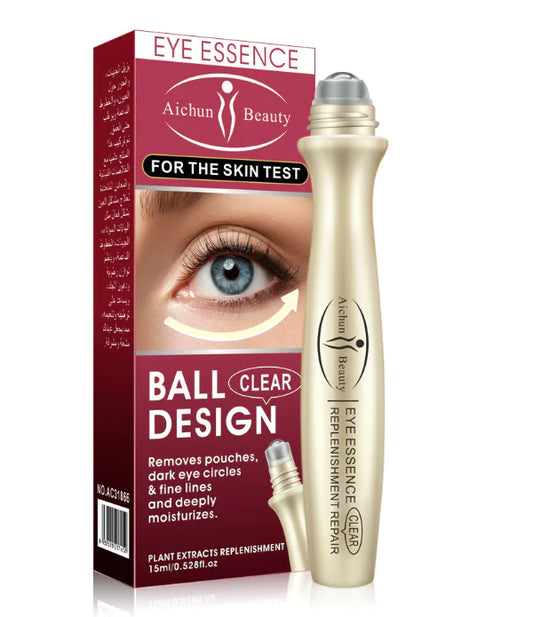 Aichun Eye Lift Roller eye essence with packaging showing firming and hydrating benefits.