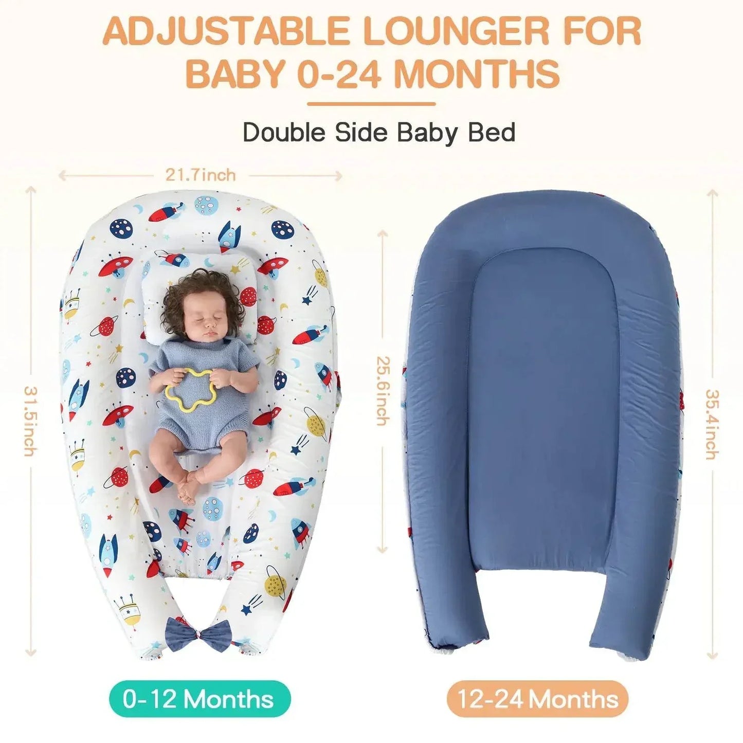 Baby's Crib pure Cotton Sleeve , High-grade Memory Foam, Inner Core, Detachable, Easy To Clean, Easy To Carry - HobbiesNHacks