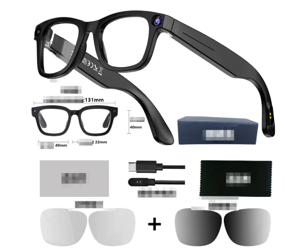 AI Smart Glasses with sunglasses lens option for outdoor use